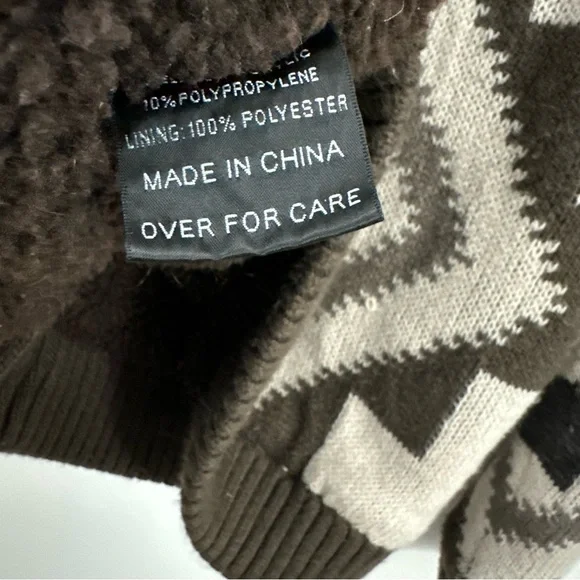 American Stitch Men’s Sherpa Lined Heavy Aztec Button Down Cardigan Size L - Picture 4 of 5